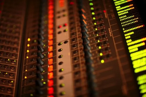 Mixing console close-up