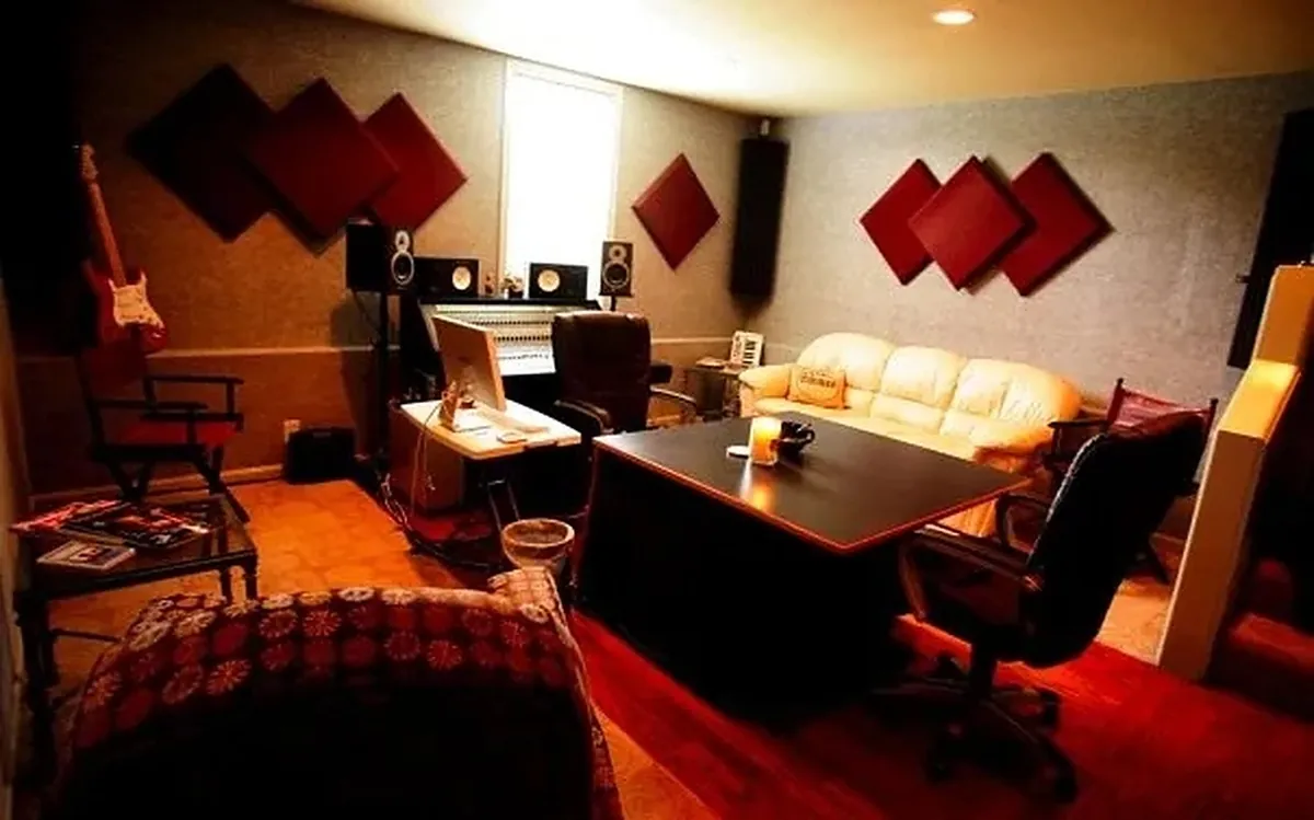 Terry T Room control room with red acoustic panels