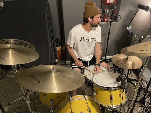 Drummer tracking on the yellow house kit