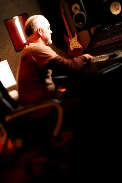 Terry Thompson at the mixing console in the control room